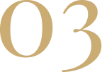 Gold number 03 on black background
